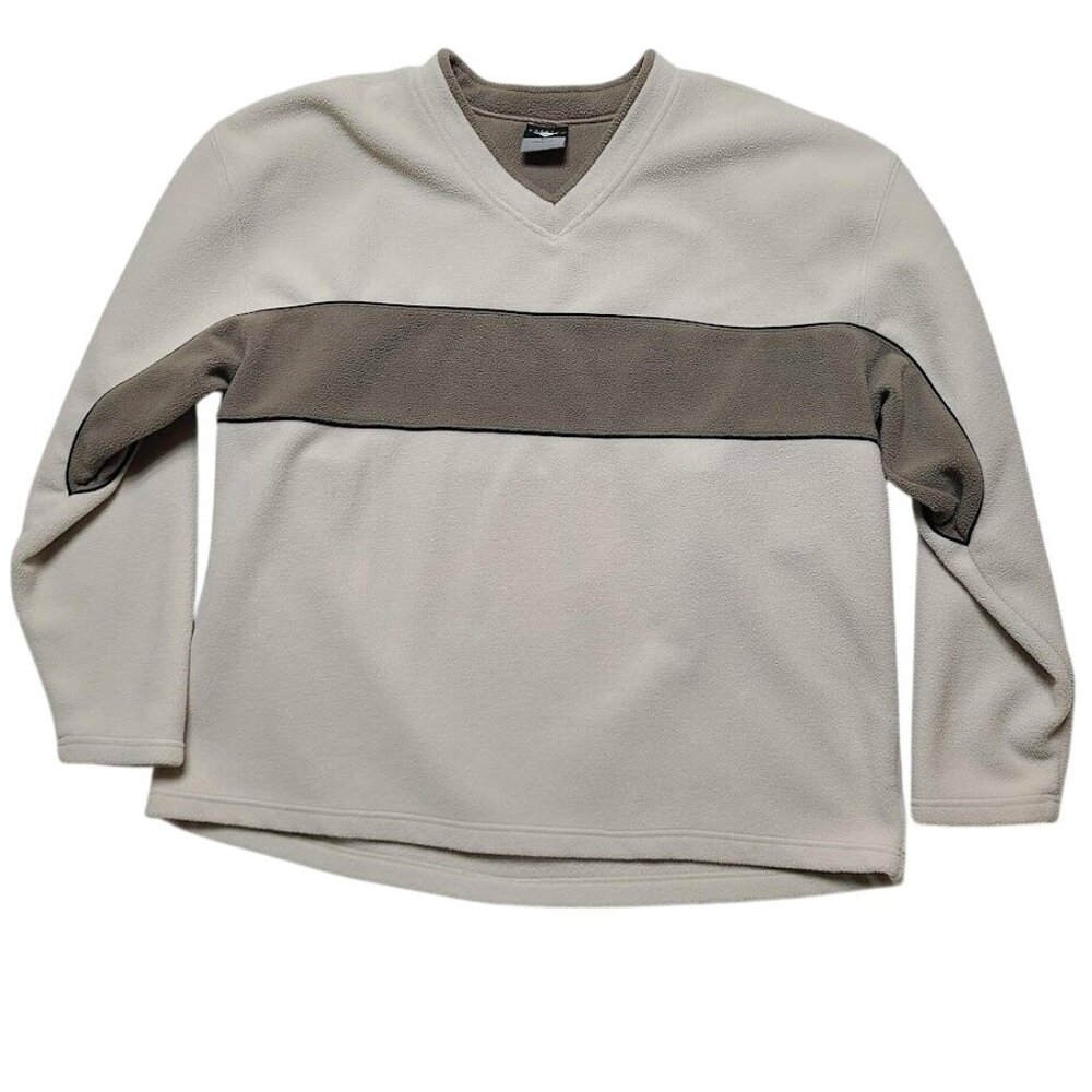 Vintage 90's Cheetah Men's XL Sweater Sweatshirt Beige Stripe V-Neck Long Sleeve